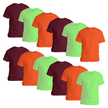 Load image into Gallery viewer, StitchGreen Men's 12-Pack Multicolor Short Sleeve Crewneck Soft Cotton T-Shirt - StitchGreen