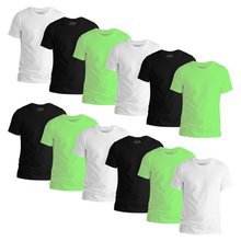 Load image into Gallery viewer, StitchGreen Men's 12-Pack Multicolor Short Sleeve Crewneck Soft Cotton T-Shirt - StitchGreen