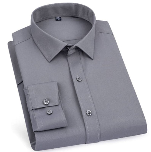 StitchGreen men's gray long sleeved formal shirt (Wholesale Minimum Quantity 100 Pieces) - StitchGreen