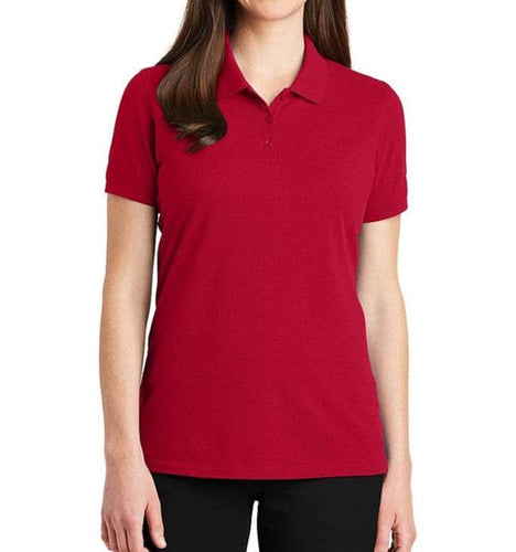 StitchGreen Women's Red Color high quality 100% Cotton Polo T-Shirt with Collar (For Wholesale) - StitchGreen
