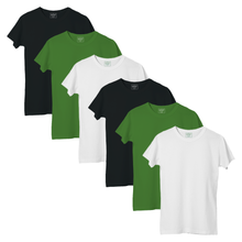 Load image into Gallery viewer, StitchGreen Women's 6 Pack Multicolor Package on 180 GSM Basic 100% Cotton Half Sleeve T-Shirt - StitchGreen