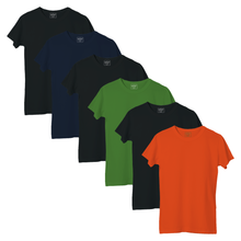 Load image into Gallery viewer, StitchGreen Women's 6 Pack Multicolor Package on 180 GSM Basic 100% Cotton Half Sleeve T-Shirt - StitchGreen