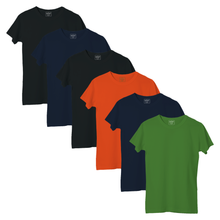 Load image into Gallery viewer, StitchGreen Women's 6 Pack Multicolor Package on 180 GSM Basic 100% Cotton Half Sleeve T-Shirt - StitchGreen