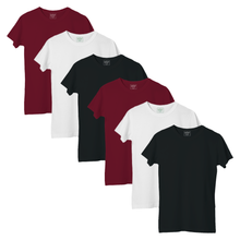 Load image into Gallery viewer, StitchGreen Women's 6 Pack Multicolor Package on 180 GSM Basic 100% Cotton Half Sleeve T-Shirt - StitchGreen