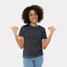 Load image into Gallery viewer, StitchGreen Women's Round Neck 100% Cotton 180 GSM Black T-Shirt