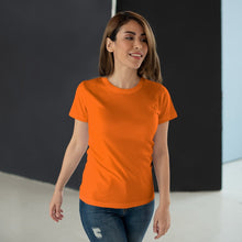 Load image into Gallery viewer, StitchGreen Women's Round Neck 100% Cotton 180 GSM Orange T-Shirt - StitchGreen