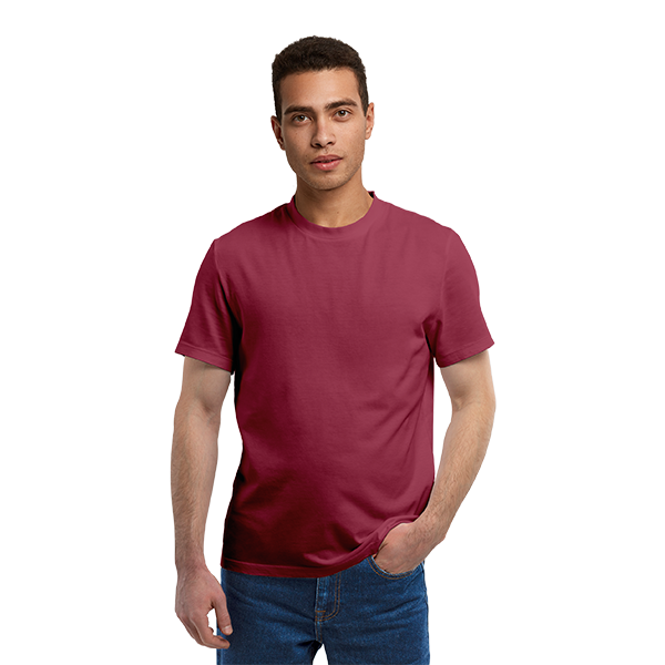 StitchGreen Men's Round Neck 100% Cotton 180 GSM Maroon T-Shirt