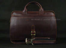 Load image into Gallery viewer, 100 percent full grain bull leather briefcase men purchase
