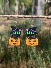 Load image into Gallery viewer, Cute Halloween Cat Earrings #1676
