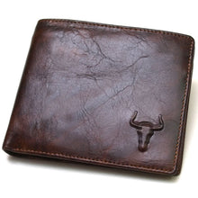 Load image into Gallery viewer, Blue Mount Genuine Leather Men's Wallet – Zipper Coin Purse, Bifold, Retro Style
