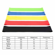 Load image into Gallery viewer, 5 color-coded loop resistance bands extra light to extra heavy with organizer bag
