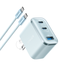 Load image into Gallery viewer, 3-port USB-C wall charger no adapter needed travel friendly
