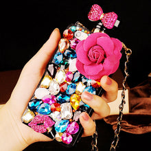 Load image into Gallery viewer, Rhinestone Perfume Bottle iPhone Case with Lanyard
