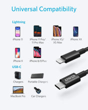 Load image into Gallery viewer, Anker 331 USB-C to Lightning Cable - MFi Certified, Nylon Braided, Fast Charging for iPhone (1ft, 6ft, 10ft)

