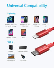 Load image into Gallery viewer, Anker 331 USB-C to Lightning Cable - MFi Certified, Nylon Braided, Fast Charging for iPhone (1ft, 6ft, 10ft)
