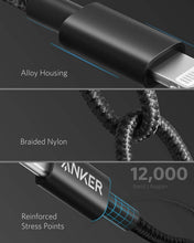 Load image into Gallery viewer, Anker 331 USB-C to Lightning Cable - MFi Certified, Nylon Braided, Fast Charging for iPhone (1ft, 6ft, 10ft)
