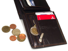 Load image into Gallery viewer, Blue Mount Genuine Leather Men's Wallet – Zipper Coin Purse, Bifold, Retro Style
