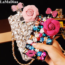 Load image into Gallery viewer, Rhinestone Perfume Bottle iPhone Case with Lanyard
