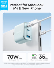 Load image into Gallery viewer, Anker 70W charger faster than 65W standard MacBook charger
