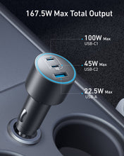 Load image into Gallery viewer, Anker Nano 167.5W Car Charger 3 Port USB C 100W Fast Charger New
