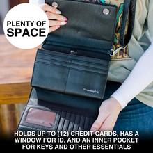 Load image into Gallery viewer, Black with silver hardware looks very sleek
