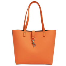 Load image into Gallery viewer, Buy Orange_pebbled_genuine_leather_tote_bag_for_women
