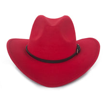 Load image into Gallery viewer, Classic Western Cowboy Felt Hat Men's Woolen Cone Crown Wide Brim Hat
