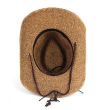 Load image into Gallery viewer, Classic Western Straw Cowboy Hat Men Women Mixed Color Outdoor Summer Hat

