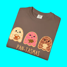 Load image into Gallery viewer, Pantasmas Ghost Pan Dulce Conchas T-shirt | Halloween, Boo Scary Spooky Horror Costume Latino | Heavyweight Cotton

