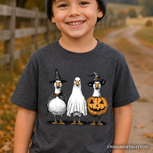 Load image into Gallery viewer, Kids Haunting Honkers Goose T-Shirt, Funny Halloween Costumes Tee for Youth

