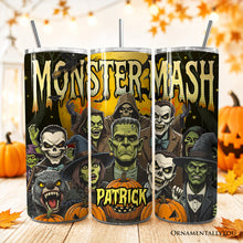 Load image into Gallery viewer, Monster Mash Horror 20oz Personalized Tumbler With Lid and Stainless Steel Straw, Retro Halloween Gift Cup
