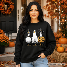 Load image into Gallery viewer, Haunting Honkers Goose Sweatshirt, Funny Halloween Costumes Sweater
