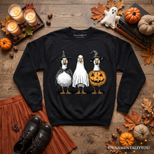 Load image into Gallery viewer, Haunting Honkers Goose Sweatshirt, Funny Halloween Costumes Sweater
