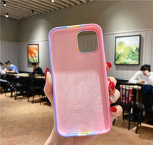 Load image into Gallery viewer, Rainbow &amp; Colorful Silicone iPhone Case with Microfiber Lining

