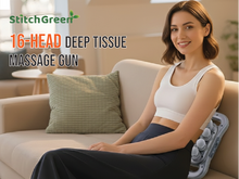 Load image into Gallery viewer, StitchGreen 16 Head Massage Gun deep Tissue, 9 Gear Speeds Percussion Massager, Quiet Muscle Massager for Pain Relief, Back, Neck, Shoulders, Legs &amp; Full Body Recovery
