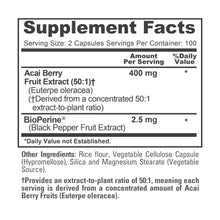 Load image into Gallery viewer, NusaPure Acai Berry Extract 400mg – 200 Vegan Capsules
