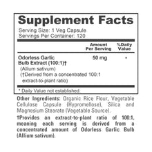 Load image into Gallery viewer, NusaPure Odorless Garlic Extract 50mg – 120 Vegan Capsules
