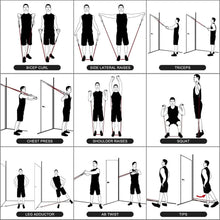 Load image into Gallery viewer, Portable resistance bands set for home office hotel and outdoor workouts
