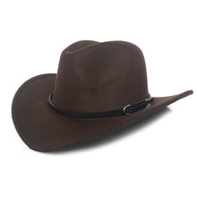 Load image into Gallery viewer, Premium Wool Felt Western Cowboy Hat Cone Crown Wide Brim Outdoor Hat
