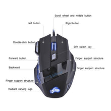 Load image into Gallery viewer, 5500 DPI USB Wired Gaming Mouse with LED Breathing Light &amp; Fire Button
