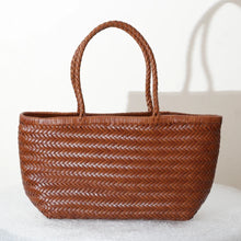 Load image into Gallery viewer, Handbags Women's Genuine Leather Shoulder Bag Weaving Casual Shopping Bag Vintage Big Tote Purse Cowhide Cross Hand Bags Lady
