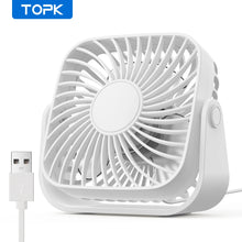 Load image into Gallery viewer, TOPK K52 4-Inch USB Mini Fan, 3-Speed Adjustable Desk Fan
