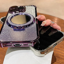 Load image into Gallery viewer, Glitter Mirror iPhone Case with Ring Stand, MagSafe Compatible
