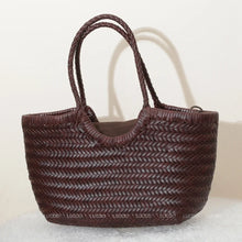 Load image into Gallery viewer, Handbags Women's Genuine Leather Shoulder Bag Weaving Casual Shopping Bag Vintage Big Tote Purse Cowhide Cross Hand Bags Lady
