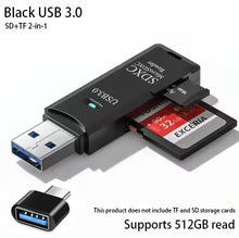 Load image into Gallery viewer, 2-in-1 SD &amp; TF Memory Card Reader – USB 2.0, USB 3.0 &amp; Type-C Options
