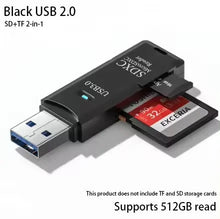 Load image into Gallery viewer, 2-in-1 SD &amp; TF Memory Card Reader – USB 2.0, USB 3.0 &amp; Type-C Options

