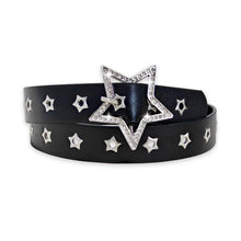 Load image into Gallery viewer, Women's Punk Star Buckle Belt – Multi-Hole PU Jeans Belt with Star-Eye Design
