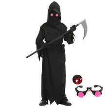 Load image into Gallery viewer, Kids Grim Reaper Costume – Skeleton Glow Halloween Outfit
