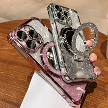 Load image into Gallery viewer, Glitter Mirror iPhone Case with Ring Stand, MagSafe Compatible
