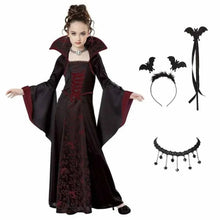 Load image into Gallery viewer, Girls Vampire Costume Gothic Tutu Dress – Halloween Fantasy Outfit
